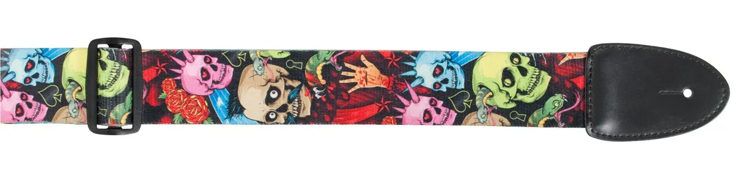 XTR 2 Inch Poly Cotton Guitar Strap - Skull Party