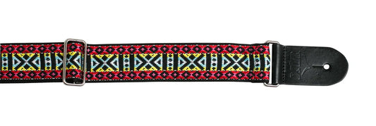 XTR 2 Inch Deluxe Jacquard Weave Guitar Strap - Vintage Red/Yellow/Blue