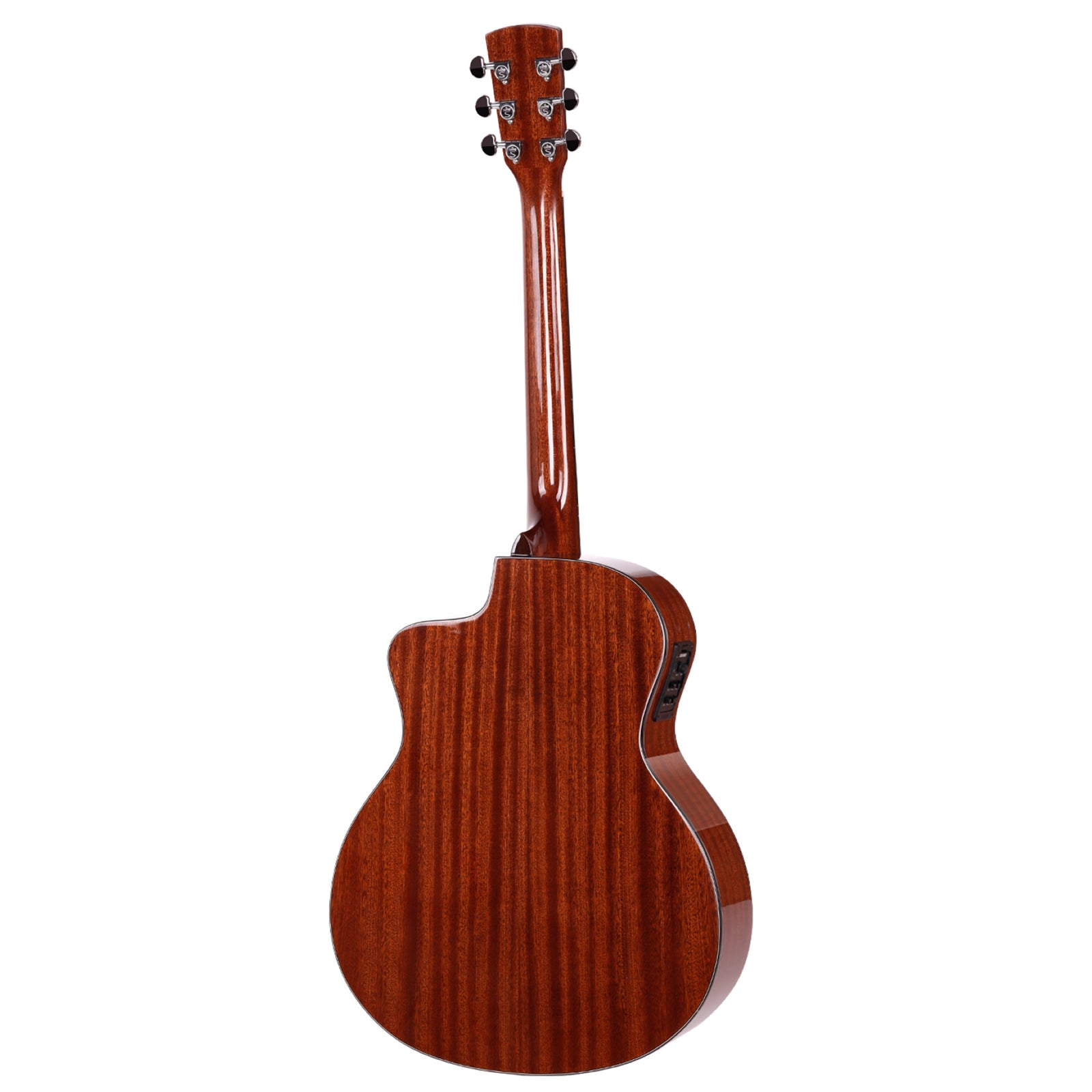 Saga LS1CE Solid Folk Cutaway Acoustic-Electric Guitar with Fishman Pickup and Gloss Finish — view 2