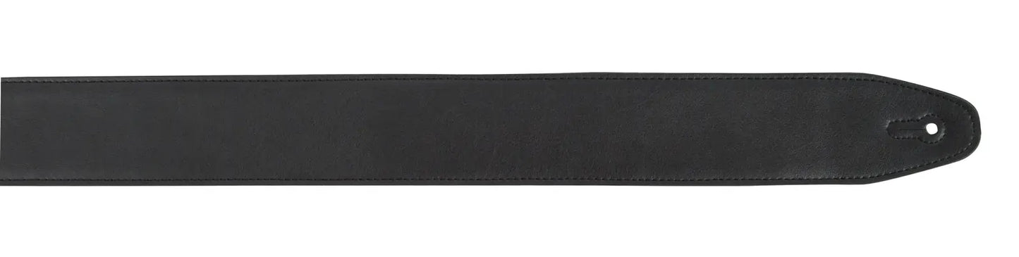 XTR 2 1/2 Inch Black Top Grain Leather Guitar Strap with Padding