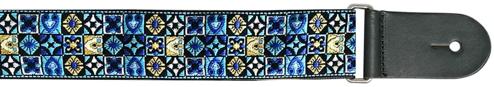 XTR Deluxe Vintage 60s Blue Pattern Guitar Strap
