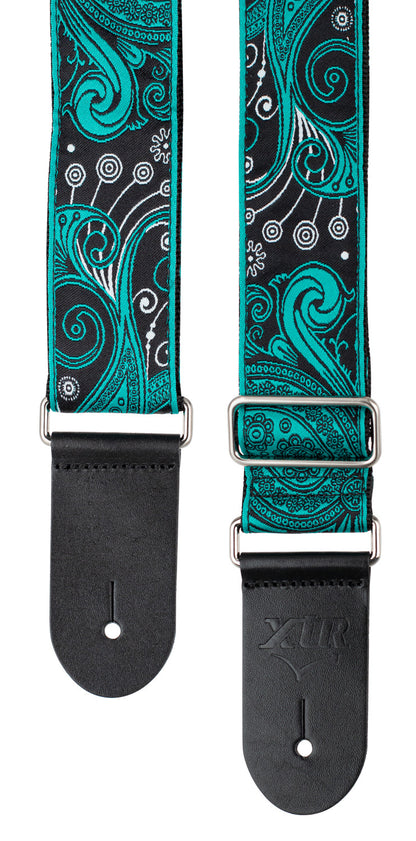 Vintage Paisley Jade Green Guitar Strap