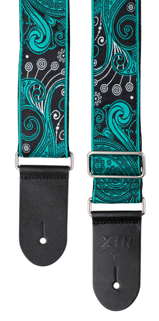 Vintage Paisley Jade Green Guitar Strap