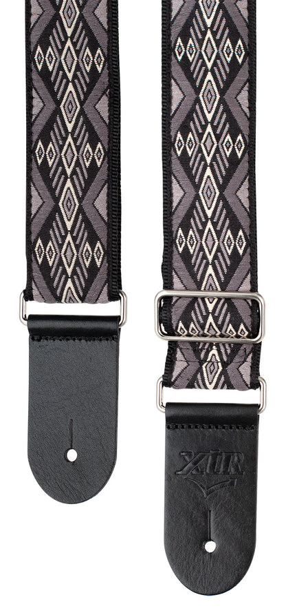 Vintage Grey Diamond Patterned Guitar Strap