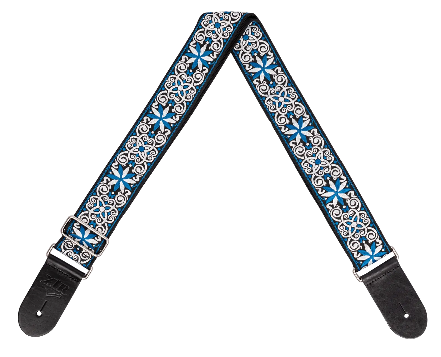XTR PXTR 2 Inch Vintage Jacquard Weave Guitar Strap - Vintage Blue/White