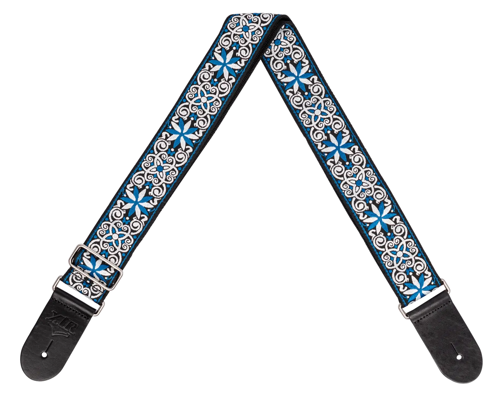 XTR PXTR 2 Inch Vintage Jacquard Weave Guitar Strap - Vintage Blue/White