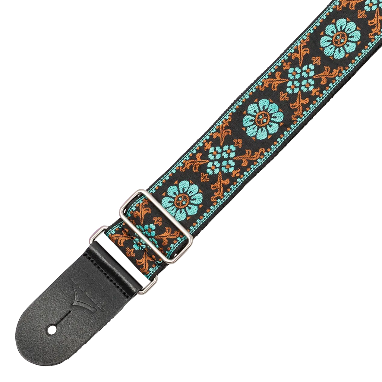 XTR 2in Jacquard Weave Guitar Strap - Vintage Blue/Black Pattern — view 2