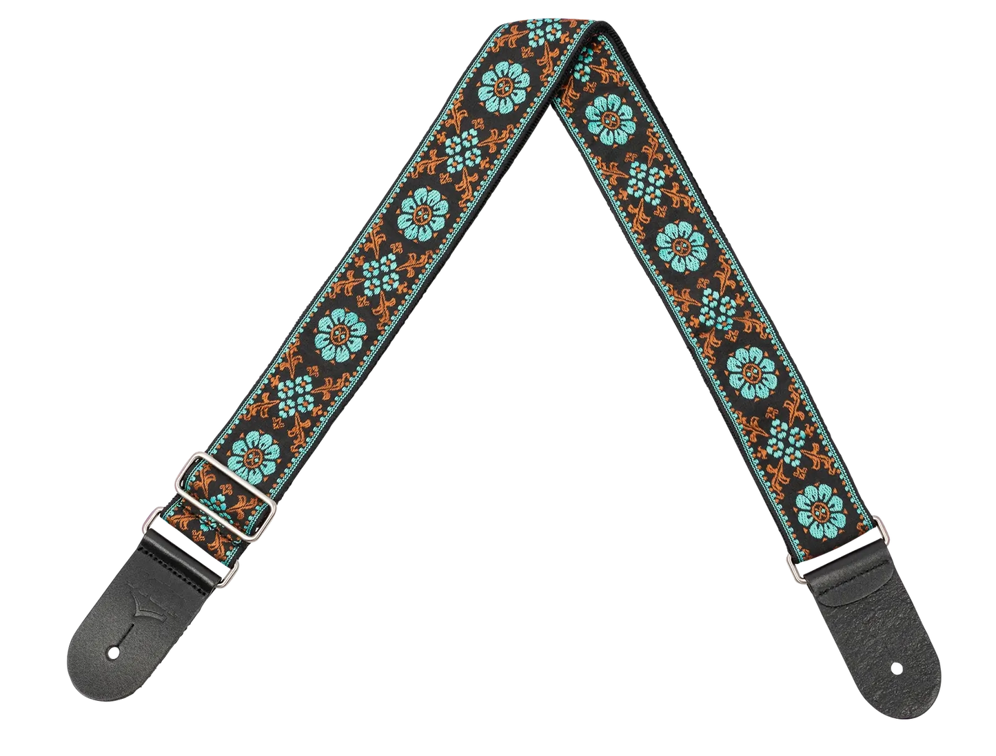 XTR 2in Jacquard Weave Guitar Strap - Vintage Blue/Black Pattern
