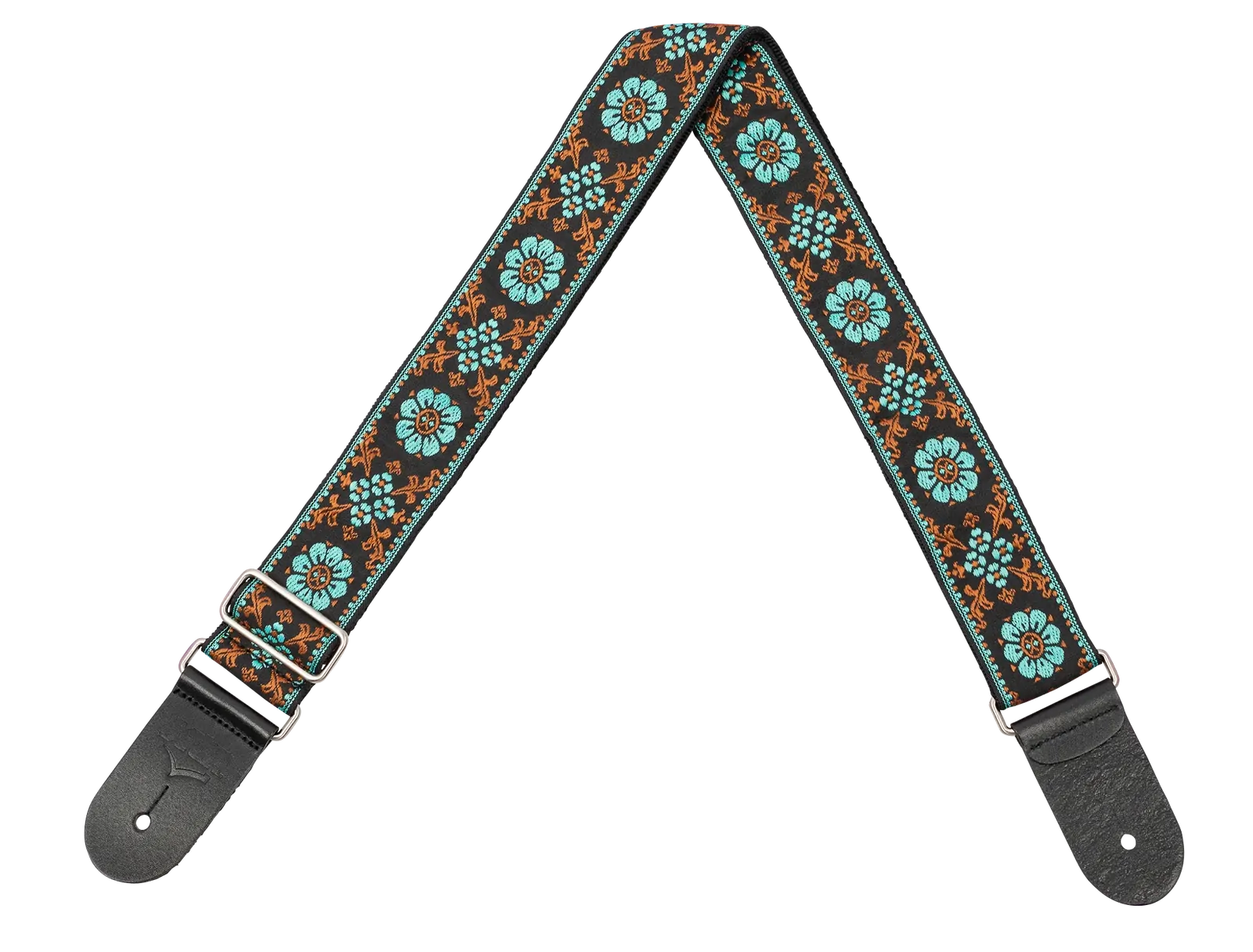 XTR 2in Jacquard Weave Guitar Strap - Vintage Blue/Black Pattern