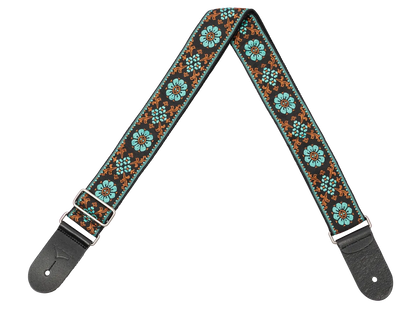 XTR 2in Jacquard Weave Guitar Strap - Vintage Blue/Black Pattern
