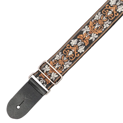 XTR 2in Jacquard Weave Vintage Floral Pattern Guitar Strap — view 2