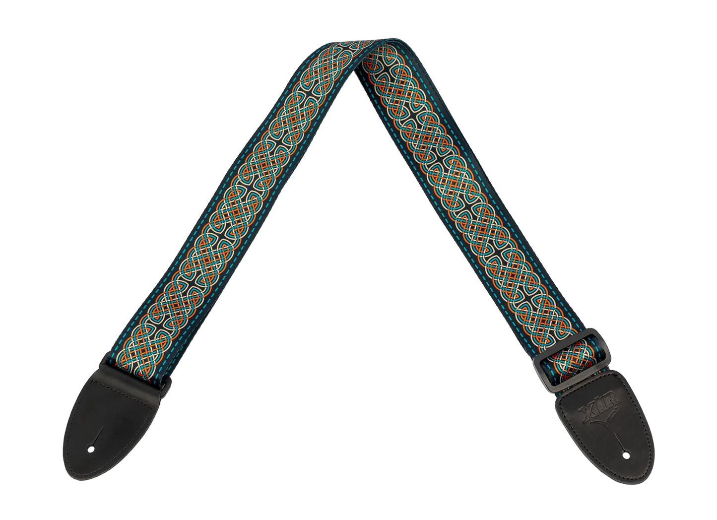 XTR 2 Inch Celtic Series Guitar Strap - Red, Gold, and Blue