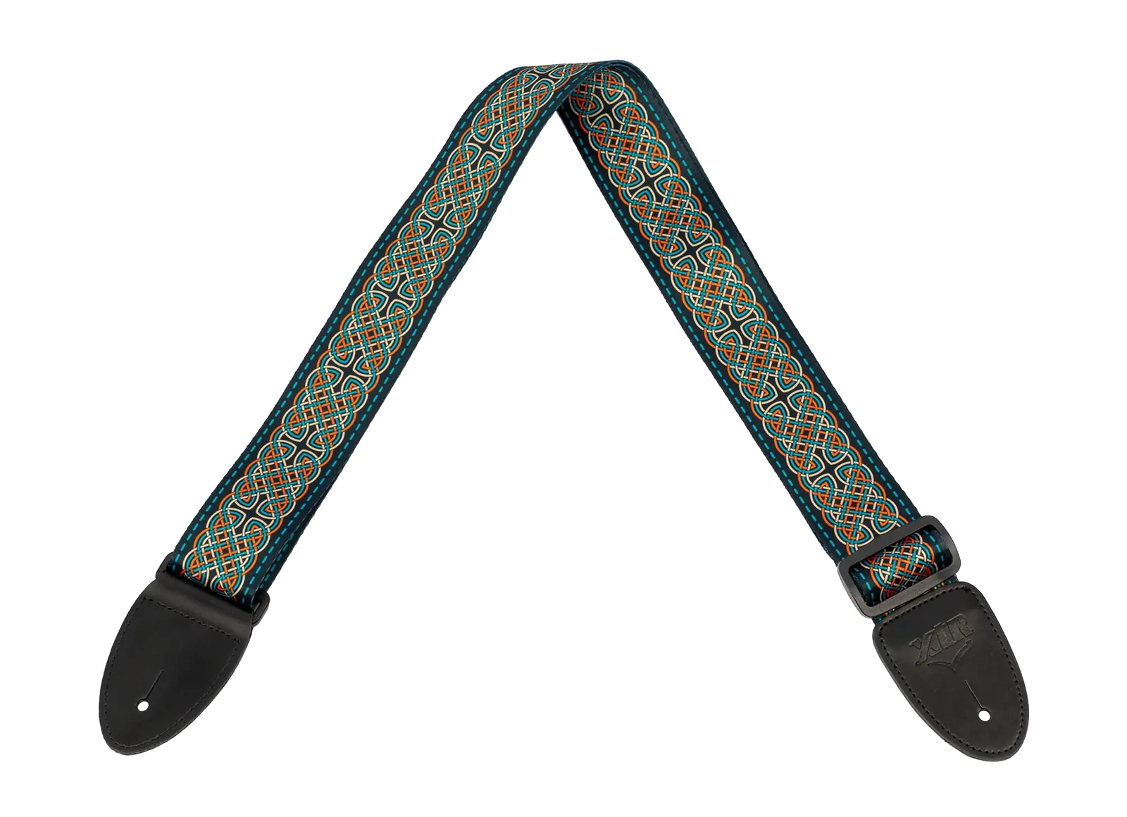 XTR 2 Inch Celtic Series Guitar Strap - Red, Gold, and Blue