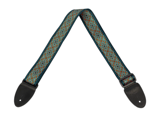 XTR 2 Inch Celtic Series Guitar Strap - Red, Gold, and Blue