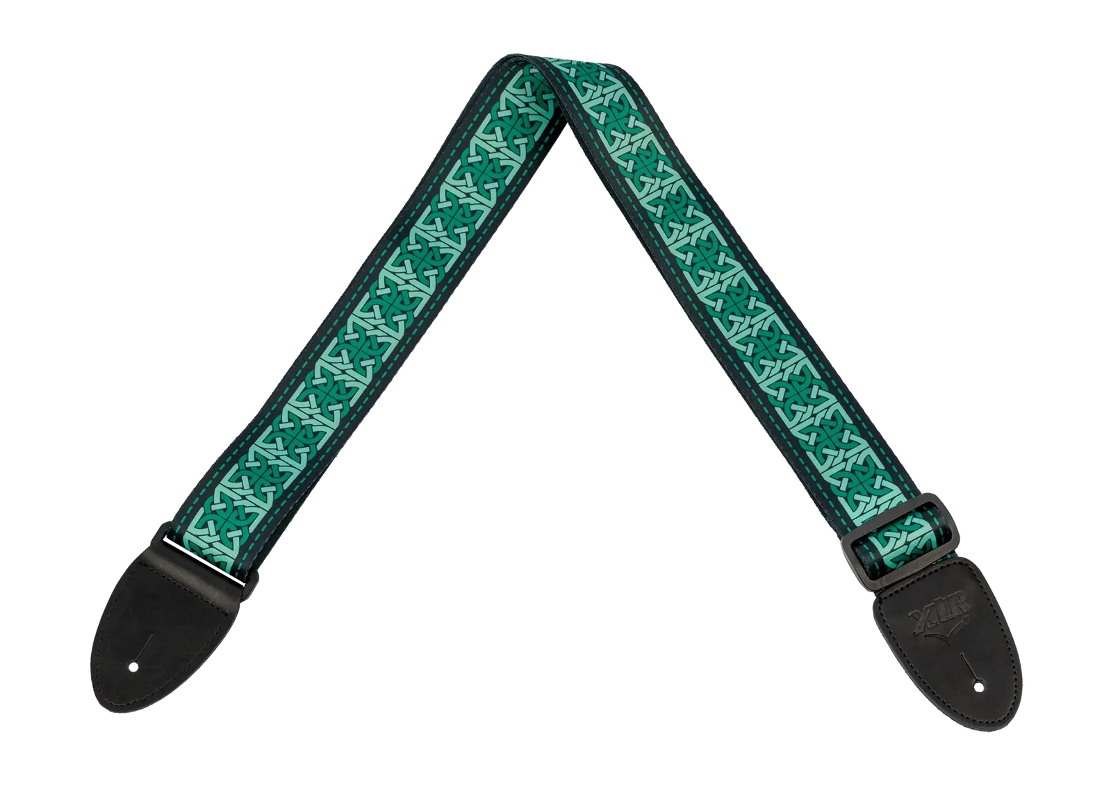 XTR 2 Inch Celtic Series Guitar Strap - Emerald Green