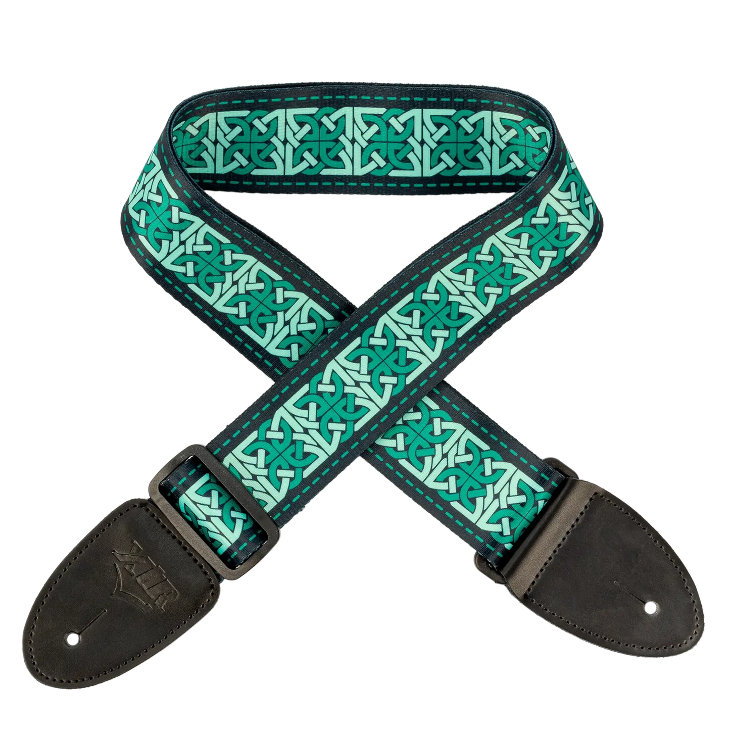 XTR 2 Inch Celtic Series Guitar Strap - Emerald Green — view 3