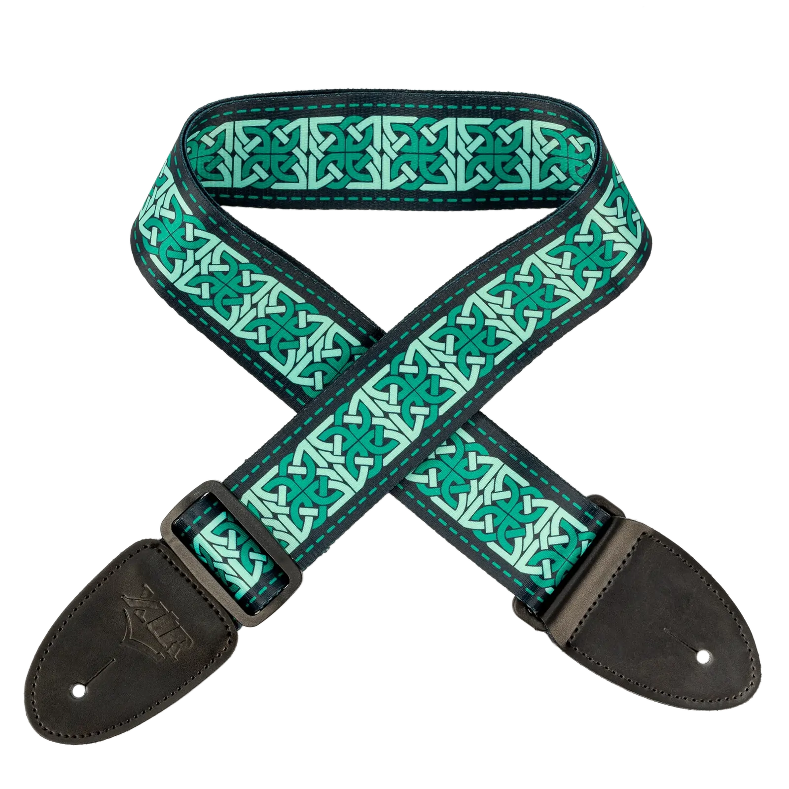 XTR 2 Inch Celtic Series Guitar Strap - Emerald Green — view 3