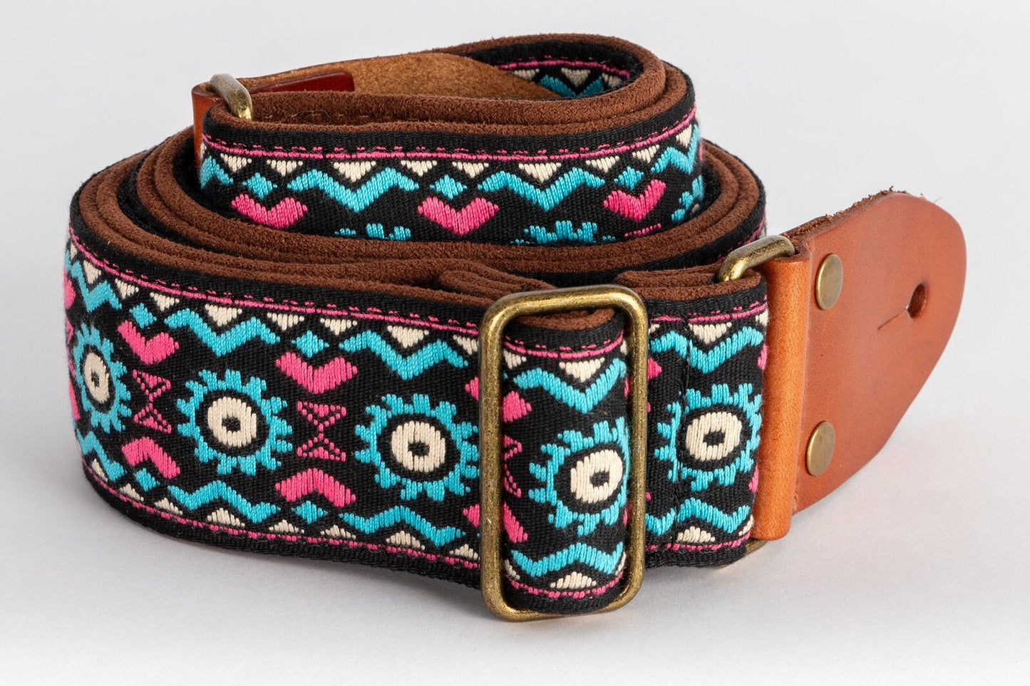 XTR Pink & blue 2 inch deluxe guitar strap. Pink & blue. — view 3