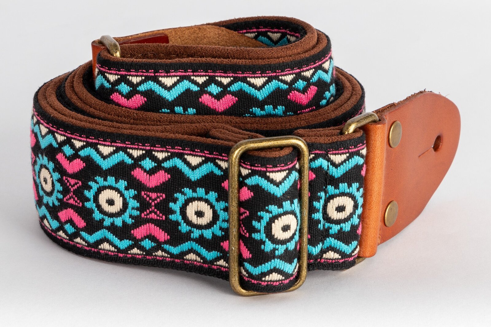 XTR Pink & blue 2 inch deluxe guitar strap. Pink & blue. — view 3