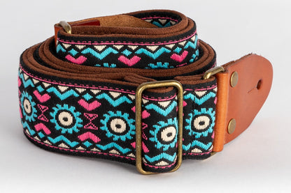 XTR Pink & blue 2 inch deluxe guitar strap. Pink & blue. — view 3