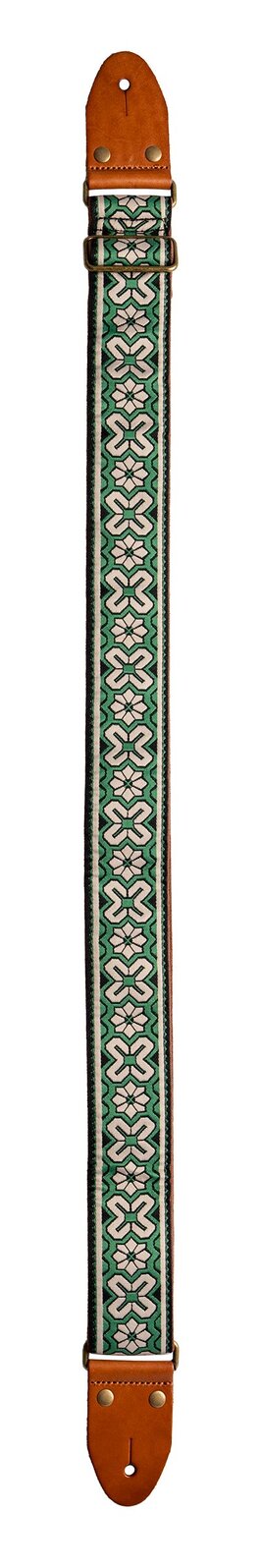 XTR Green 2 inch deluxe guitar strap. Green. — view 2