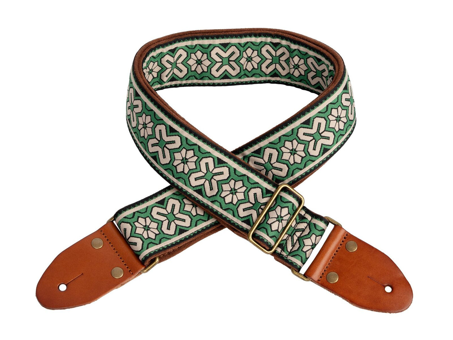 XTR Green 2 inch deluxe guitar strap. Green.