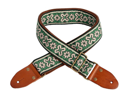 XTR Green 2 inch deluxe guitar strap. Green.