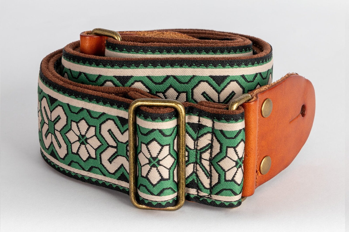 XTR Green 2 inch deluxe guitar strap. Green. — view 3
