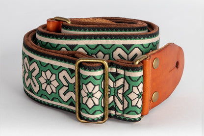 XTR Green 2 inch deluxe guitar strap. Green. — view 3