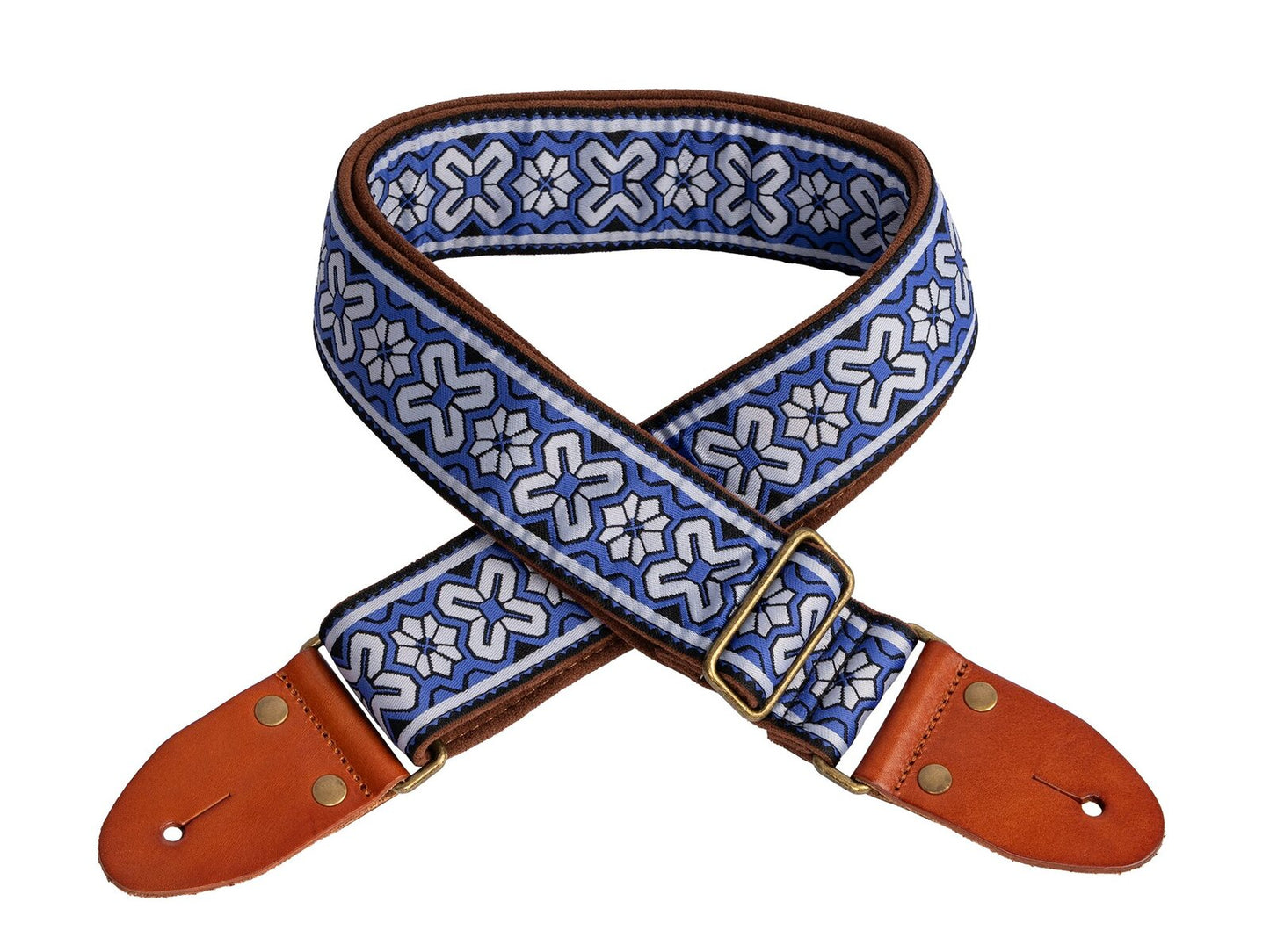 XTR Blue 2 inch deluxe guitar strap. Blue.