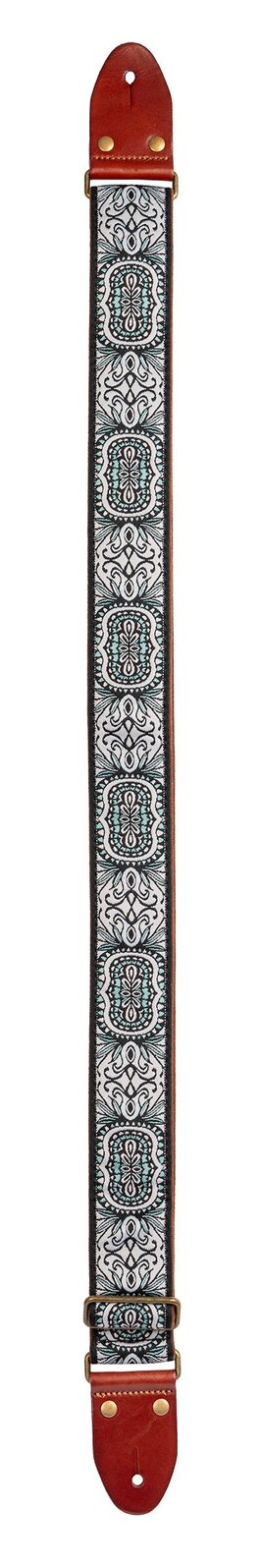 XTR Vintage boho blue 2 inch deluxe guitar strap. Vintage boho blue. — view 2
