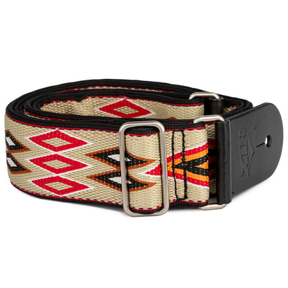 XTR Aztec Series 2" Cotton Woven Guitar Strap with Leather Ends and Chrome Slider — view 6