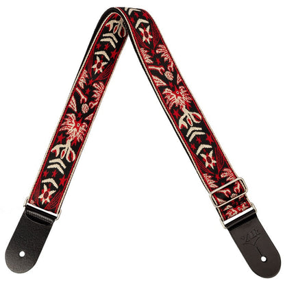 XTR 2" Jacquard Cotton Guitar Strap with Leather Ends, Chrome Slider, Neoprene Backing in Vintage Gey, Red, Grey, or Purple & Gold — view 5