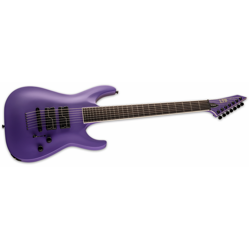 LTD SC-607 Baritone Guitar Purple Satin Finish with Fishman Fluence SRC Pickups — view 2