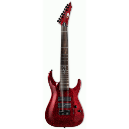 LTD SC-608B Baritone 8-String Guitar Red Sparkle Finish, Mahogany Body, Maple Neck, Fishman Fluence Pickups