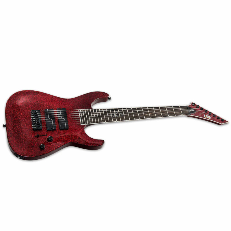 LTD SC-608B Baritone 8-String Guitar Red Sparkle Finish, Mahogany Body, Maple Neck, Fishman Fluence Pickups — view 3