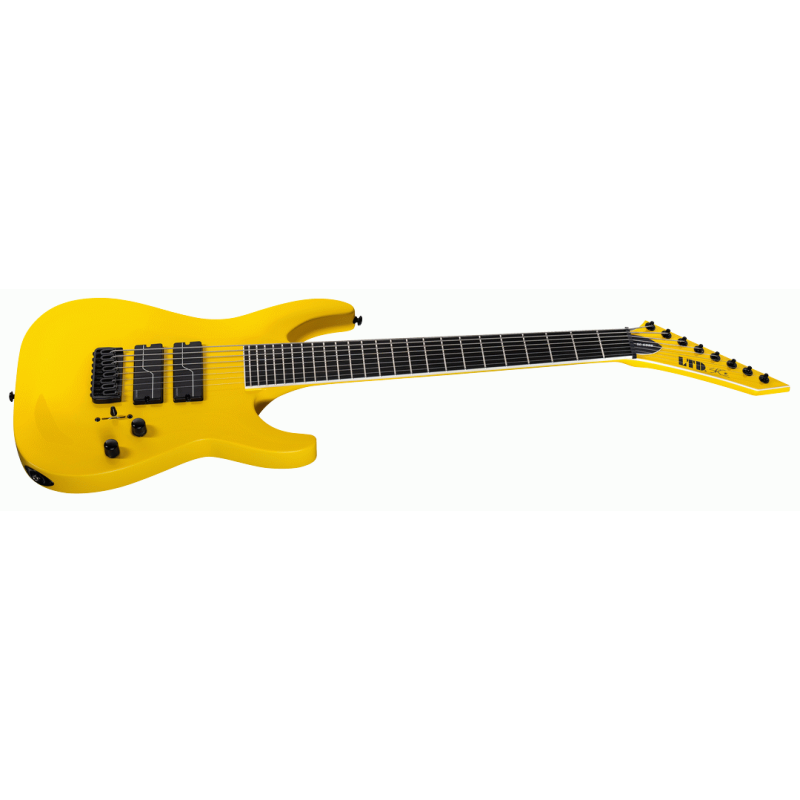 LTD SC-608 Baritone 8-String Guitar Yellow with Fishman Fluence Pickups and Hardshell Case — view 3