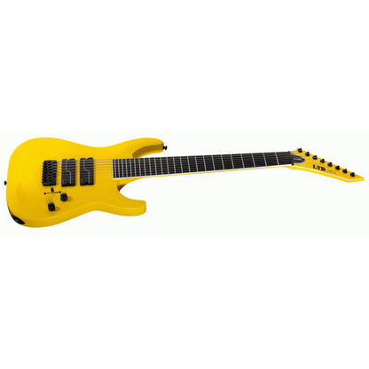 LTD SC-608 Baritone 8-String Guitar Yellow with Fishman Fluence Pickups and Hardshell Case — view 3