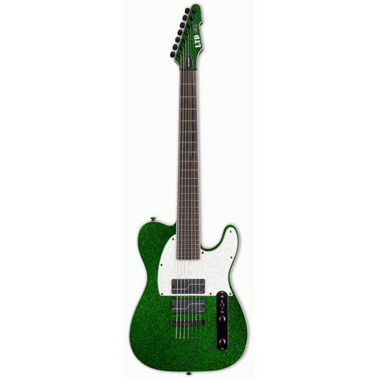 LTD SCT-607B Baritone Green Sparkle 7-String Guitar with Fishman Fluence Pickups and TonePros Bridge