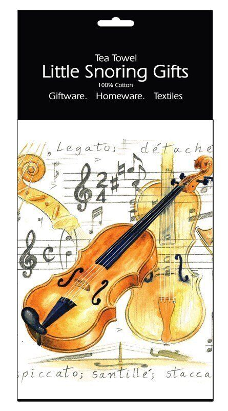 Little Snoring Violin Tea Towel