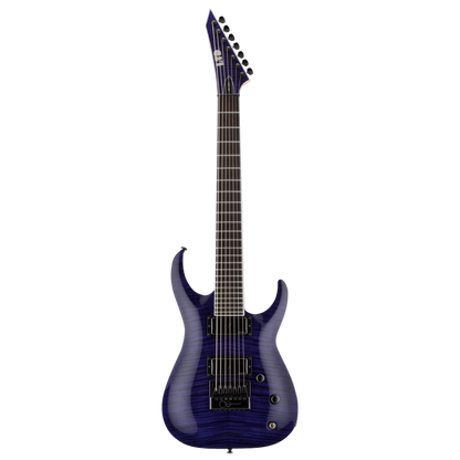 LTD Signature Series SH-7 EverTune 7 String Guitar See Thru Purple with Fishman Fluence Pickups and Glow-in-the-Dark Side Markers