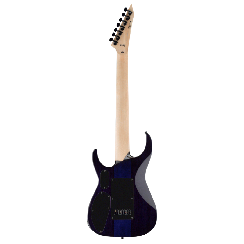LTD Signature Series SH-7 EverTune 7 String Guitar See Thru Purple with Fishman Fluence Pickups and Glow-in-the-Dark Side Markers — view 2