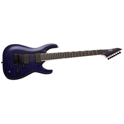 LTD Signature Series SH-7 EverTune 7 String Guitar See Thru Purple with Fishman Fluence Pickups and Glow-in-the-Dark Side Markers — view 3