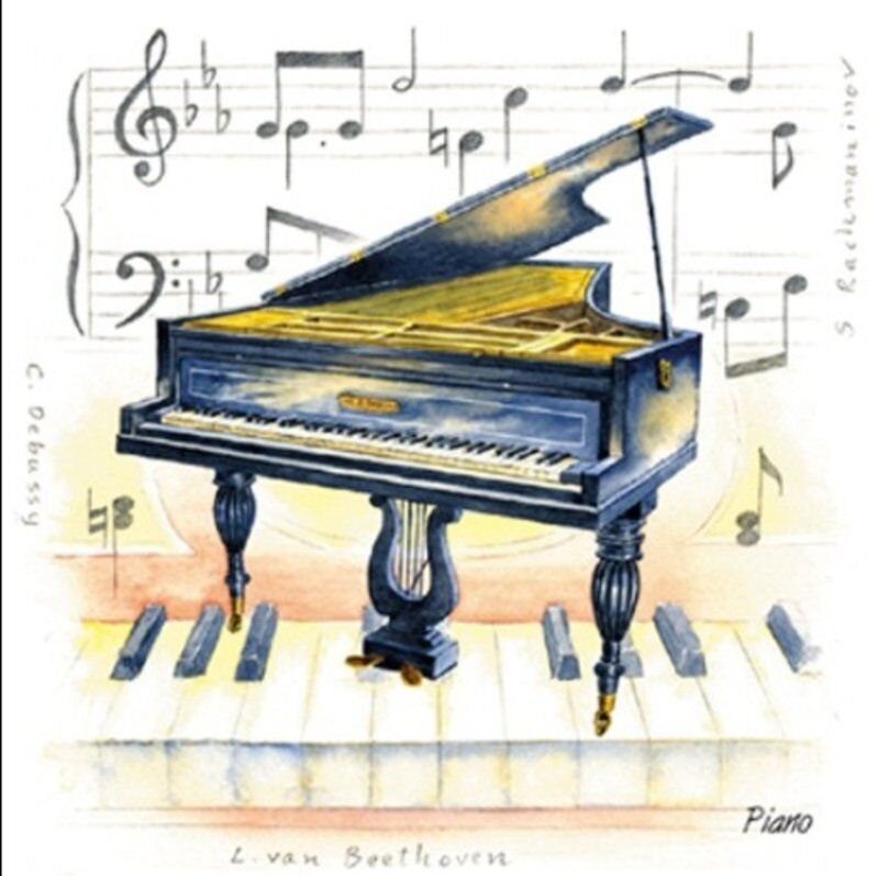 Piano Design Fridge Magnet by Little Snoring Ltd.