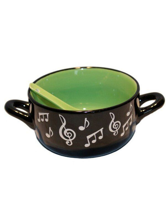 Green Music Note Bowl with Spoon by Little Snoring