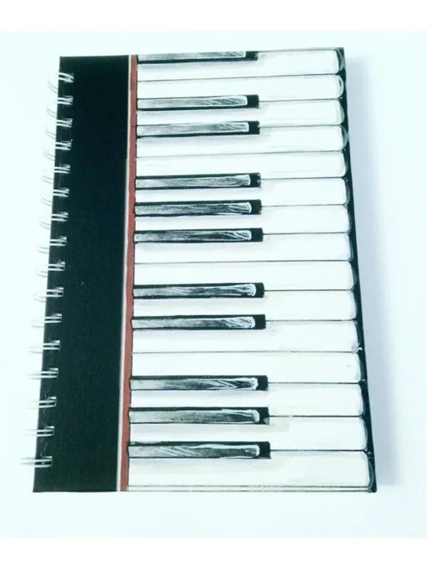 A6 Hardback Spiral Notebook with Piano Keys Design