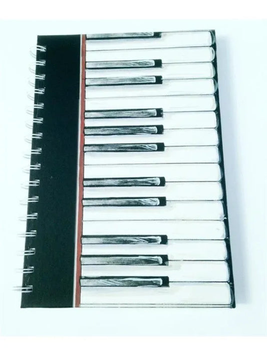 A6 Hardback Spiral Notebook with Piano Keys Design