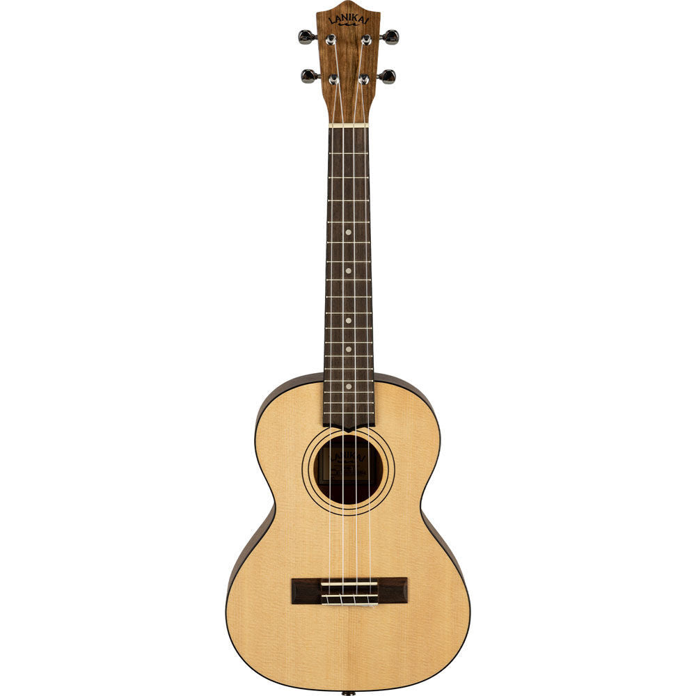 Lanikai Spruce Series Tenor Ukulele with Padded Gig Bag, Natural Satin Finish, Laminated Spruce Top, Pacific Walnut Back and Sides