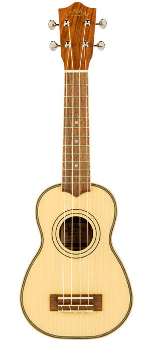 Lanikai Solid Spruce Top Soprano Ukulele with Natural Satin Finish and Padded Gig Bag