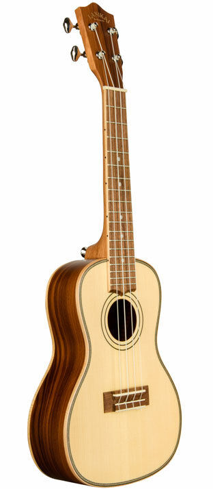Lanikai Solid Spruce Top Concert Ukulele Natural Satin Finish with Padded Gig Bag — view 3